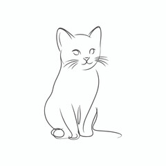 High-quality hand-drawn vector illustration of Hand Drawn Line art Cat illustration 85 in a sketch style, perfect for design projects and digital art.