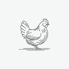 High-quality hand-drawn vector illustration of Hand Drawn Line art chicken illustration 85921 in a sketch style, perfect for design projects and digital art.