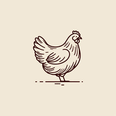 High-quality hand-drawn vector illustration of Hand Drawn Line art chicken illustration 85928 in a sketch style, perfect for design projects and digital art.