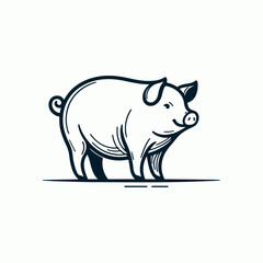 High-quality hand-drawn vector illustration of Hand Drawn Line art Pig illustration 85292 in a sketch style, perfect for design projects and digital art.