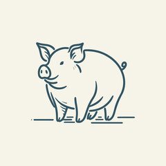 High-quality hand-drawn vector illustration of Hand Drawn Line art Pig illustration 852936 in a sketch style, perfect for design projects and digital art.