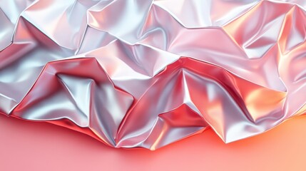 Silky Fabric Displayed in a Pink and Metallic Style