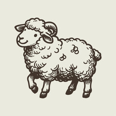 High-quality hand-drawn vector illustration of Hand Drawn SheepDrawing in a sketch style, perfect for design projects and digital art.