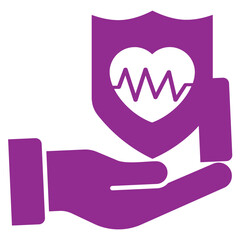 Insurance, shield, hand icon