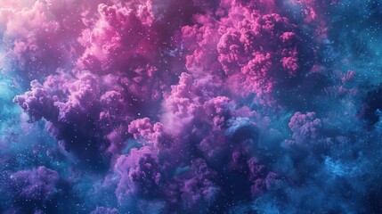 Fototapeta premium Vibrant Cosmic Clouds in Deep Space with Stars and Nebulae Effects