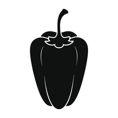 Black pepper silhouette vector art illustration.