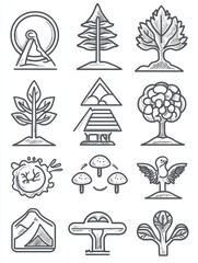 Obraz premium Ecology vector line icon set isolated on white background. Ecology line icon set for infographic, website or app. Scalable icon designed on a grid system.