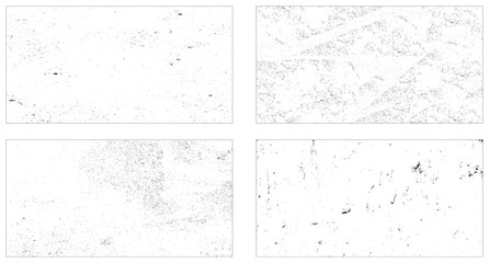 Set of Black and white grunge. Distress overlay texture. Surface dust and rough dirty wall background concept. 