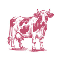 High-Quality Vector Illustration of Cow for Creative and Commercial Design Use with Editable Elements