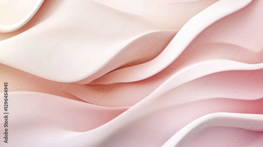 Poster Soft textures create a gentle wave effect in muted pink shades for a calming atmosphere in decor and design. Generative AI