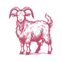 High-Quality Vector Illustration of Goat 2 for Creative and Commercial Design Use with Editable Elements