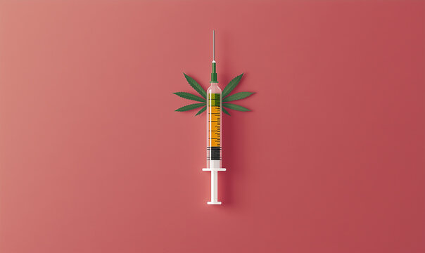 Innovative cannabis syringe for medical marijuana applications modern clinic setting visual content clean aesthetic close-up view health and wellness concept