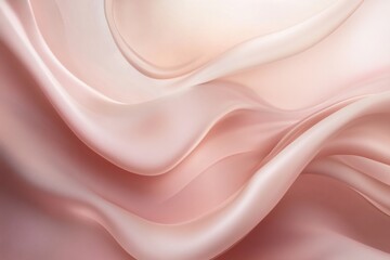 Soft pink silk fabric draped elegantly in flowing patterns under soft light in a serene setting. Generative AI