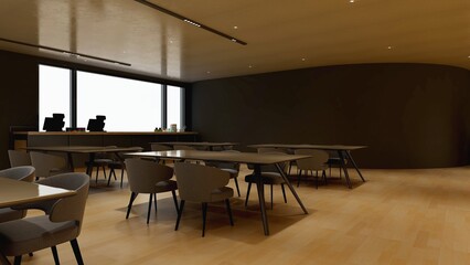 office pantry area 3d render interior design