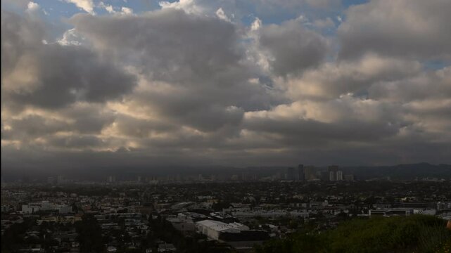Timelapse of Rolling Clouds over Los Angeles from Baldwin Hills 