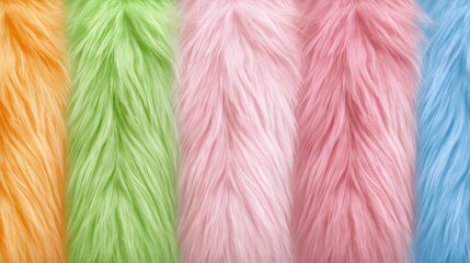 Pastel Colored Yarn Strands Soft and Fluffy Texture