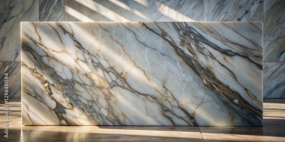 Wall mural illuminated marble slab a textured surface displaying natural veining and subtle color variations un
