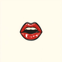 beauty red lips illustration