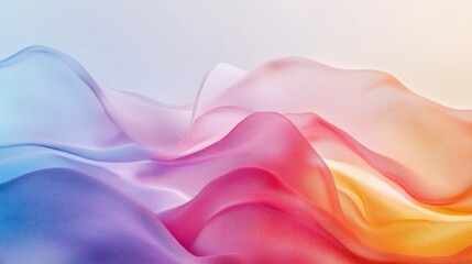 Obraz premium Soft Colorful Waves of Fabric Flowing in Gentle Motion Abstract Background