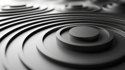 Concentric circular pattern with a smooth light reflective surface