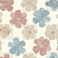 Elegant Floral Pattern: Vibrant Flowers in a Seamless Design, Perfect for Wallpaper, Textiles, and Creative Projects