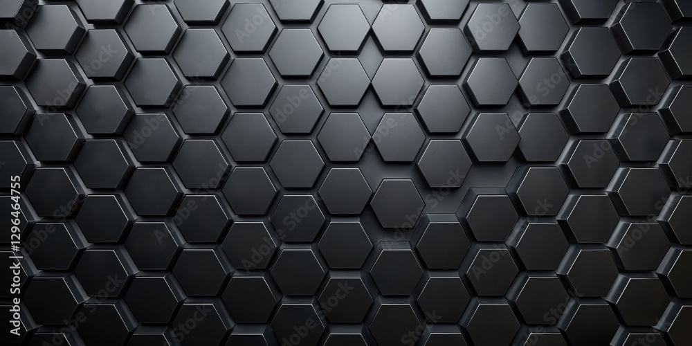 Wall mural abstract dark hexagon pattern background texture design