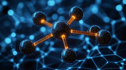 Molecular structure 3d render illustration