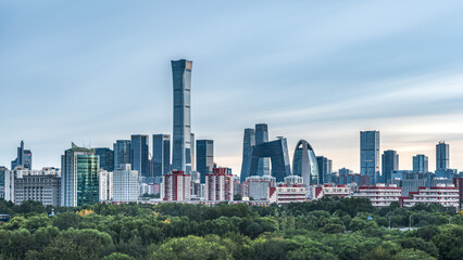Fototapeta premium Promotional Video of the Panoramic Scenery of the Urban Skyline in Beijing, China