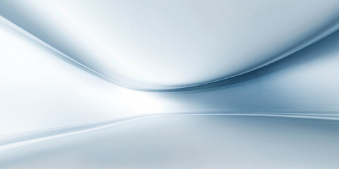 Fototapeta premium Futuristic abstract background. Blue color tone of ceiling and floor. Soft smooth light, abstract shape, curve line, fade color gradient. Nobody empty space in modern room suit for future technology b