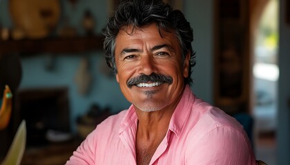 Obraz premium Smiling man, home portrait