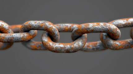 Fototapeta premium Iron Chain links with rust texture digital model