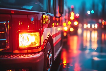 Rainy Night Emergency Vehicle Response