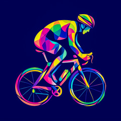 Fototapeta premium Colorful cyclist logo for different kind of design