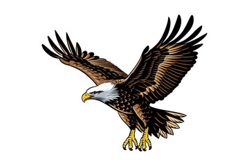 Obraz premium illustration of an eagle flying flapping its wings