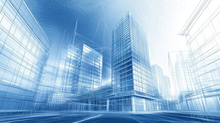 Modern city skyline architectural design, urban planning, future development