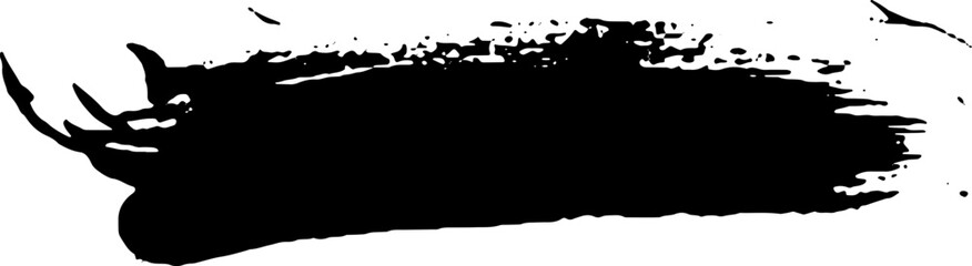Black Brush strokes isolated on white background. Dry Brush Strokes and Scratches Retro Grunge Background. Vector brush stroke texture. Black ink, paint splatter.
