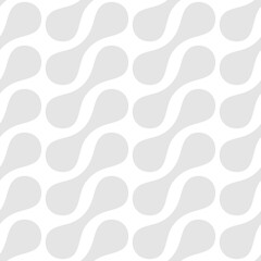 Abstract vector geometric seamless pattern. Simple minimal background with rounded organic shapes in regular grid. Stylish modern white and light gray texture. Repeated design for decor, print, carpet