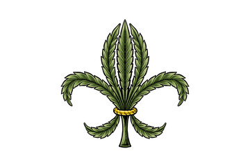 illustration of marijuana leaves forming a Fleur De Lis © Ibnu
