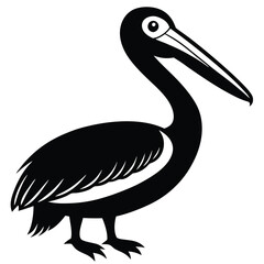 pelican cartoon isolated on white