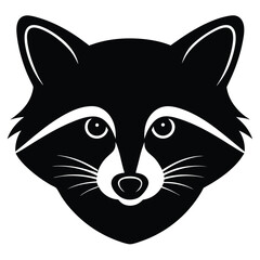  Raccoon head silhouette vector  