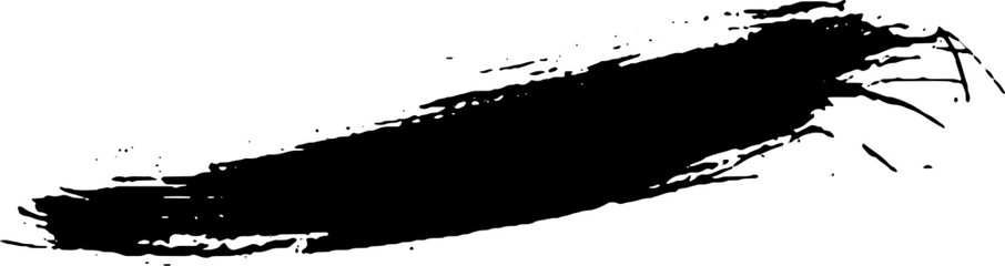 Black Brush strokes isolated on white background. Dry Brush Strokes and Scratches Retro Grunge Background. Vector brush stroke texture. Black ink, paint splatter.