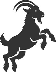 Goat doing a little hop with all four hooves in the air animal silhouette vector