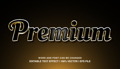 Fototapeta premium Text effect premium black glossy