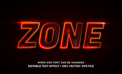 text effect zone neon red typeface