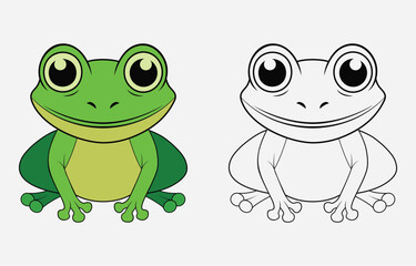 Colorful cartoon frog vector art Illustration Isolated on white background
