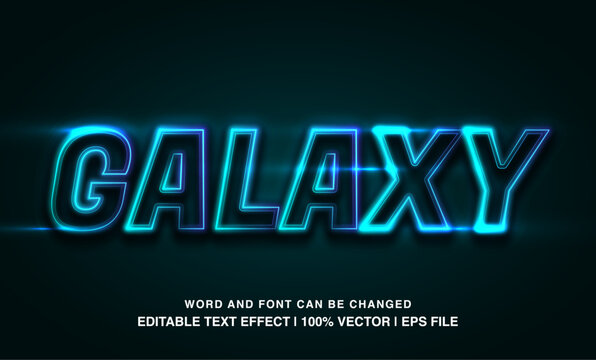 text effect galaxy neon blue typeface