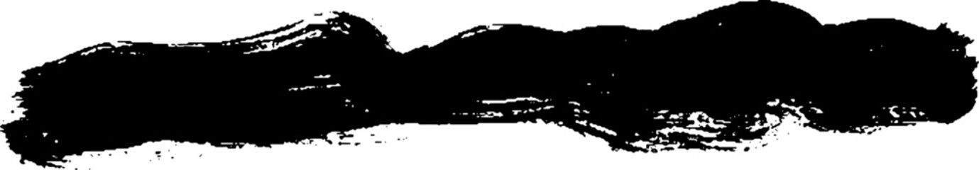 Black Brush strokes isolated on white background. Dry Brush Strokes and Scratches Retro Grunge Background. Vector brush stroke texture. Black ink, paint splatter.