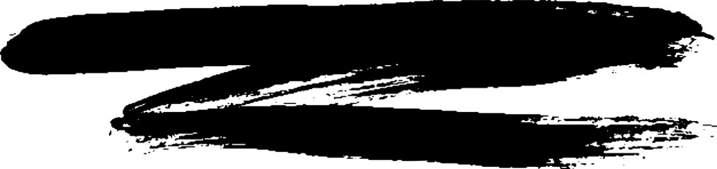 Black Brush strokes isolated on white background. Dry Brush Strokes and Scratches Retro Grunge Background. Vector brush stroke texture. Black ink, paint splatter.