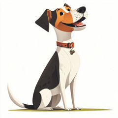 Cute Cartoon Dog Illustration, Transparent Background, Copy Space