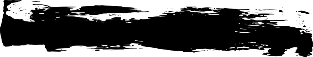 Black Brush strokes isolated on white background. Dry Brush Strokes and Scratches Retro Grunge Background. Vector brush stroke texture. Black ink, paint splatter.